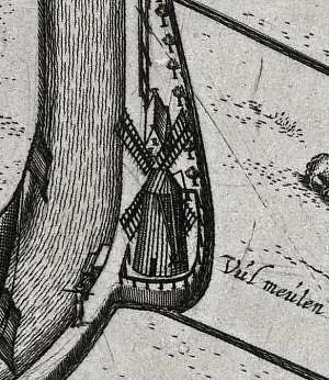 Molen 10772 Stadsvolmolen (Groningen), Fragment kaart van Haubois | Database Nederlandse molens media-bestand