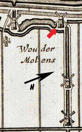 Molen 01059 z Wouder 3e molen, no. 22 (Noordbeemster), Kaart: 1644, Balthasar Florisz. van Berckenrode | Database Nederlandse molens media-bestand