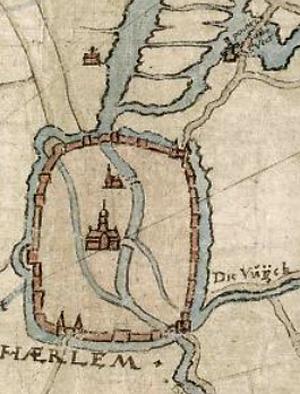 Molen 07058 Veerpolder, De Veermolen (1e) (Haarlem), fragment van kaart 1578, S.F. van Merwen | Database Nederlandse molens media-bestand