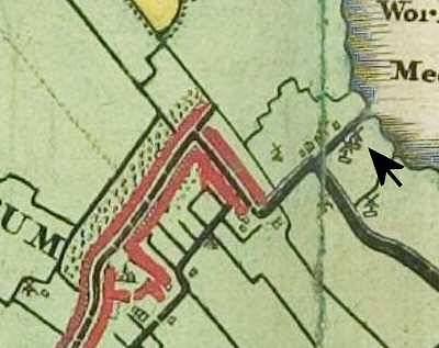 1, Molen 07168 (zaagmolen) (Workum/ Warkum), Atlas van Schotanus (1718), kaartfragment gemeente Hemelumer Oldephaert en Noordwolde | Database Nederlandse molens media-bestand