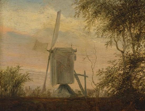 2, Molen 06951 De Monnik (1e) / De Munck (Alkmaar), Uitsnede schilderij Salomon van Ruysdael, ca. 1645 | Database Nederlandse molens media-bestand