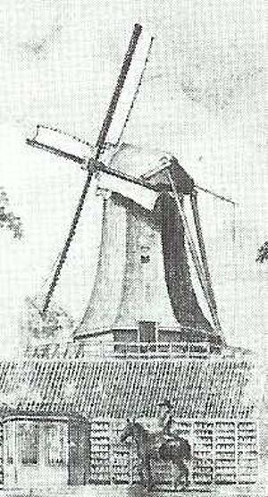 Molen 07215 De Star (Amsterdam), detail uit onderstaande tekening | Database Nederlandse molens media-bestand