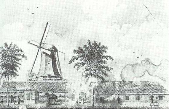 1, Molen 07215 De Star (Amsterdam), tekening van J.C. Roël, ca 1800 | Database Nederlandse molens media-bestand