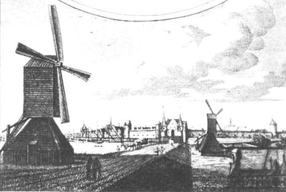 2, Molen 07251 Molen buiten de Haarlemmerpoort (bij de Herenmarkt) (1) (Amsterdam), Tekening, onbekend, ca 1544 | Database Nederlandse molens media-bestand