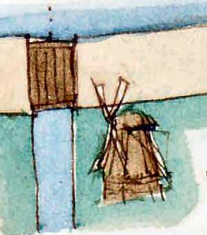 Molen 06651 b De Hercules (Alkmaar), Fragment kaart van J. Heymenberg (1670-1672) | Database Nederlandse molens media-bestand