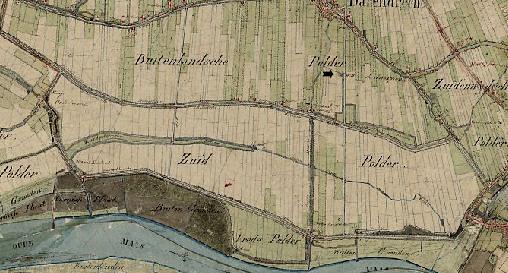 1, Molen 01978 d Buitenlandse polder (Barendrecht), Fragment van kaart, 1811-1832 | Database Nederlandse molens media-bestand