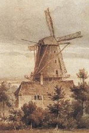 Molen 06907 a De Harmonie (Arnhem), Tekening A.J. Couwenberg (1806-1844) | Database Nederlandse molens media-bestand