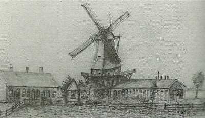 1, Molen 00913 c Papiermolen van de gebr. Hissink (Zutphen), Tekening A.W. Surink, ca. 1880 (coll. Stedelijk Museum, Zutphen) | Database Nederlandse molens media-bestand