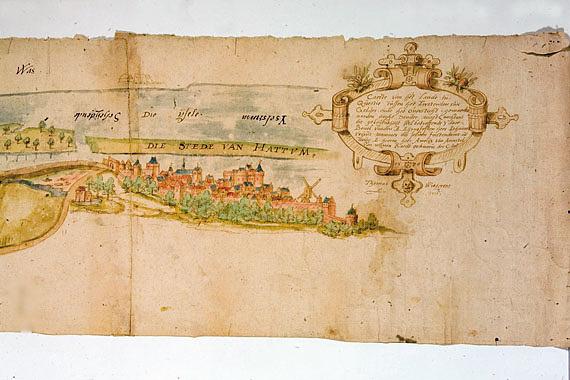 1, Molen 08954 Binnenmolen (Hattem), Fragment van kaart 1570, Witteroos Gelders Archief | Database Nederlandse molens media-bestand