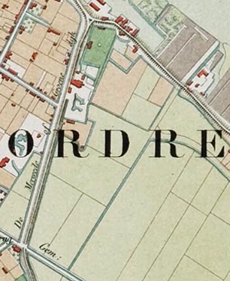 2, Molen 17343 Noordpolder, 1ste positie (Dordrecht), Detail kaart Ministerie van Oorlog, 1860 | Database Nederlandse molens media-bestand