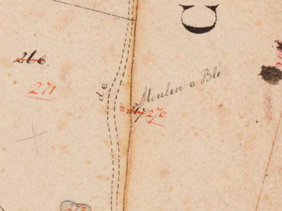1, Molen 09589 Korenmolen van Van der Meulen (Garijp/ Garyp), Detail kadasterkaart 1811-1832 | Database Nederlandse molens media-bestand