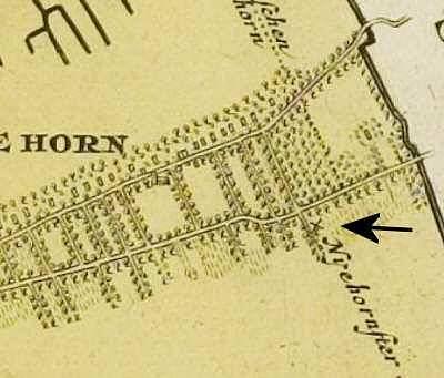 1, Molen 06648 y Nijehornster Molen (Nieuwehorne/ Nijhoarne), Atlas van Schotanus (1718), kaartfragment gemeente Schoterland | Database Nederlandse molens media-bestand