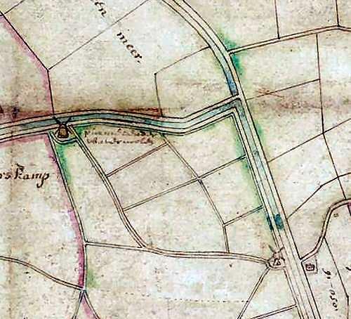 1, Molen 08233 Purmerender watermolen (Heiloo), Fragment kaart Lauris (of Lourens) Pietersz, 1566-1567 | Database Nederlandse molens media-bestand