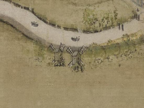 1, Molen 08401 De Soyermolen /  Uiterste Molen / Hoge Molen (Haarlem), Detail kaart Pieter Sluter, ca. 1566 (zie hierboven) | Database Nederlandse molens media-bestand