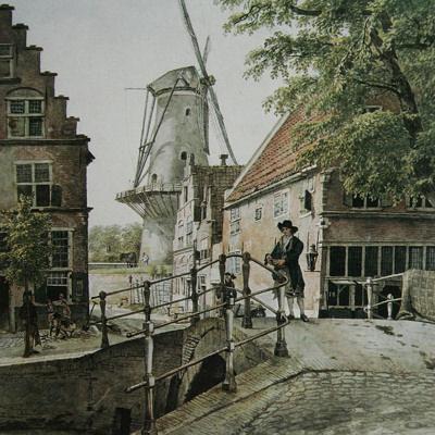 2, Molen 01049 e De Hoop (Haarlem), Schilderij van Wijbrands Hendriks, 1802 | Database Nederlandse molens media-bestand