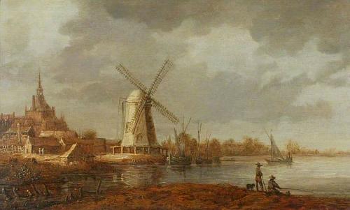2, Molen 12032 De Beer (1e) (Dordrecht), Albert Cuyp (1620-1691), De Riedijksepoort te Dordrecht. Manchester Art Gallery, bron: wikimedia | Database Nederlandse molens media-bestand