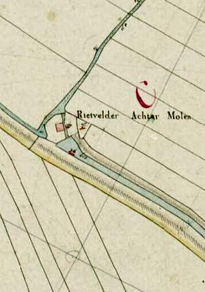 Molen 02559 k Rietveldsche polder, Rietvelder Achtermolen (Arkel), kadaster 1811-1832 | Database Nederlandse molens media-bestand