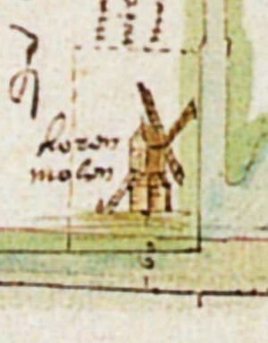 Molen 12535 Het Fortuyn (1e) (Amsterdam), Detail van onderstaande kaart | Database Nederlandse molens media-bestand