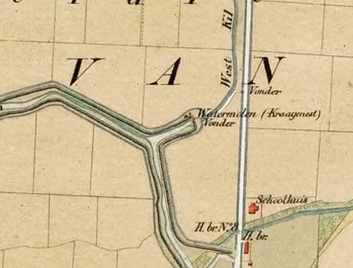 3, Molen 02877 a Wieldrechtsche Watermolen (Dordrecht), fragm. kaart 1858-1861, zie aanvullingen | Database Nederlandse molens media-bestand
