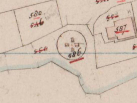 1, Molen 06445 u Korenmolen van Giethoorn (Giethoorn), Detail kadasterkaart 1832 | Database Nederlandse molens media-bestand