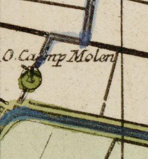 Molen 06498 o Oost Eskamppolder (Den Haag), Kaartfragment 1712 | Database Nederlandse molens media-bestand