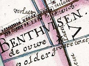 Molen 16236 Oude polder Benthuizen, De Groote Watermolen (Benthuizen), Fragment kaart 1615 van Fl.Balthasar van Berckenrode | Database Nederlandse molens media-bestand