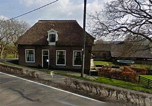 Molen 16277 Rosmolen boerderij Woelvliet (Haastrecht), Foto: fragment van Google Earth | Database Nederlandse molens media-bestand