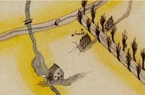 Molen 14733 (watermolen) (Silvolde), fragment kaart R. Muller, 1709 | Database Nederlandse molens media-bestand