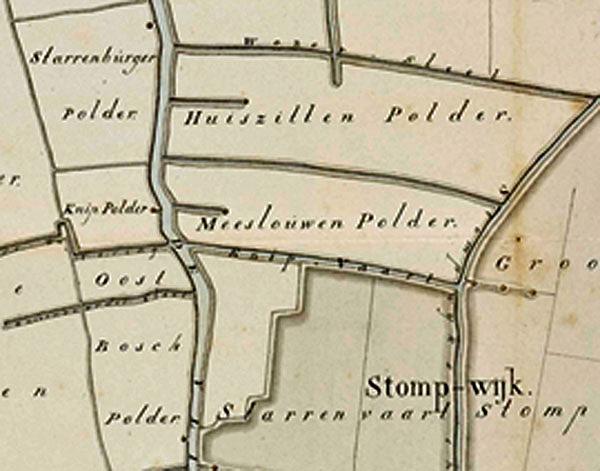 2, Molen 14927 Knippolder, Knipmolen (1e) (Voorschoten), Kaart uit 1833 van alle poldermolens die op de Vliet uitmaalde  | Database Nederlandse molens media-bestand