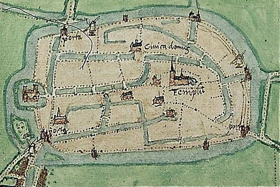 1, Molen 12643 Standerdmolen bij het Leeuwarderend (Franeker/ Frjentsjer), Jacob van Deventer, ca. 1560, deze molen rechts, linksboven dbnr. 5315, linksonder dbnr. 6150 | Database Nederlandse molens media-bestand