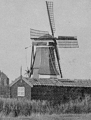 Molen 12277 De Windjager (1e plek) (Zaandam-Oost), Foto: coll. Ver. Zaansche Molen (uitsnede) | Database Nederlandse molens media-bestand