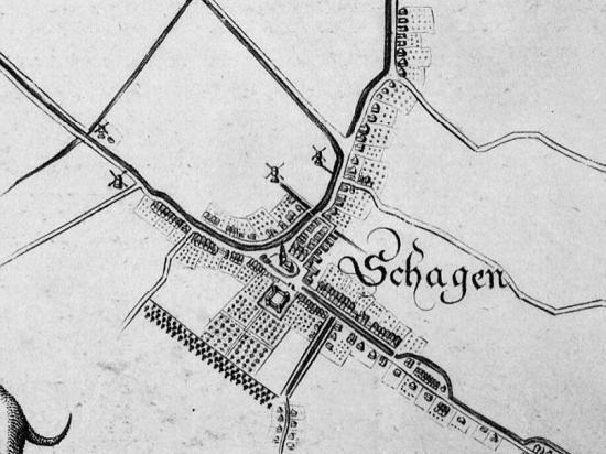 1, Molen 15589 (oliemolen) (Schagen), Detail kaart van de Zijpe, Jan Dirksz Zoutman, 1665 (RAA PR 1005120) | Database Nederlandse molens media-bestand