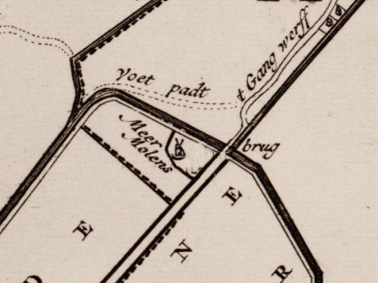 2, Molen 17420 Polder Bennemeer, ondermolen (Twisk), Detail kaart van 1732 | Database Nederlandse molens media-bestand