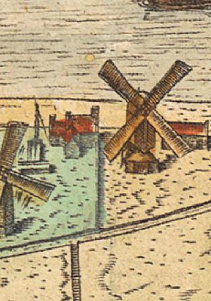 Molen 17460 (standerdmolen) (Alkmaar), Detail kaart C. Drebbel, 1597 | Database Nederlandse molens media-bestand
