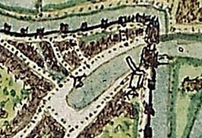 1, Molen 17475 Hoge molen bij de Zuiddampoort (Middelburg), Jacob van Deventer, ca. 1560, detail | Database Nederlandse molens media-bestand