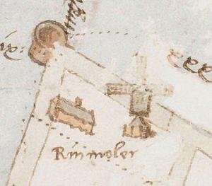 Molen 17653 Runmolen van Aelbert Evertsz. (Alkmaar), Detail onderstaande kaart, met gestippeld het eiland | Database Nederlandse molens media-bestand