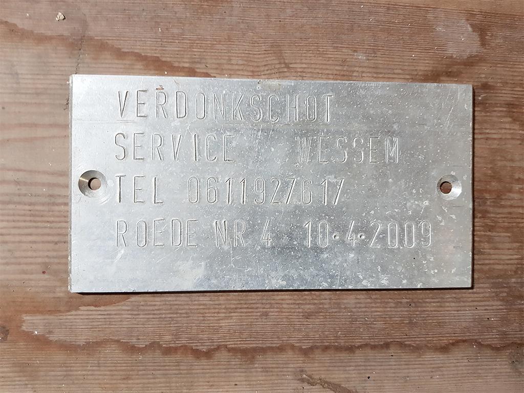 1, Roede 4, Verdonkschot, Pieter Zuijkerbuijk (7-6-2019)De eigenaar heeft de plaatjes van de roeden afgehaald. | Database Nederlandse molens media-bestand