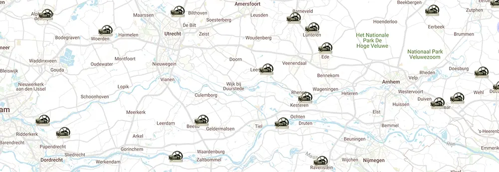 Illustratie voor het tonen van motoren in molens op kaart